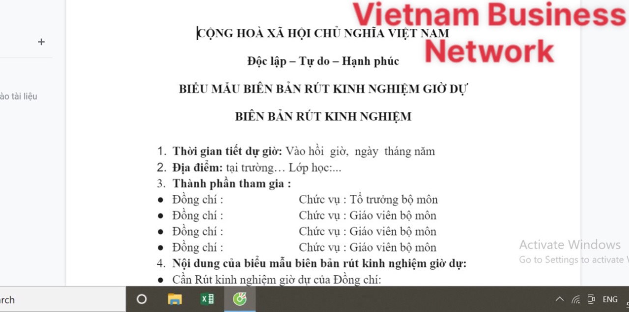 Biểu Mẫu biên bản rút kinh nghiệm